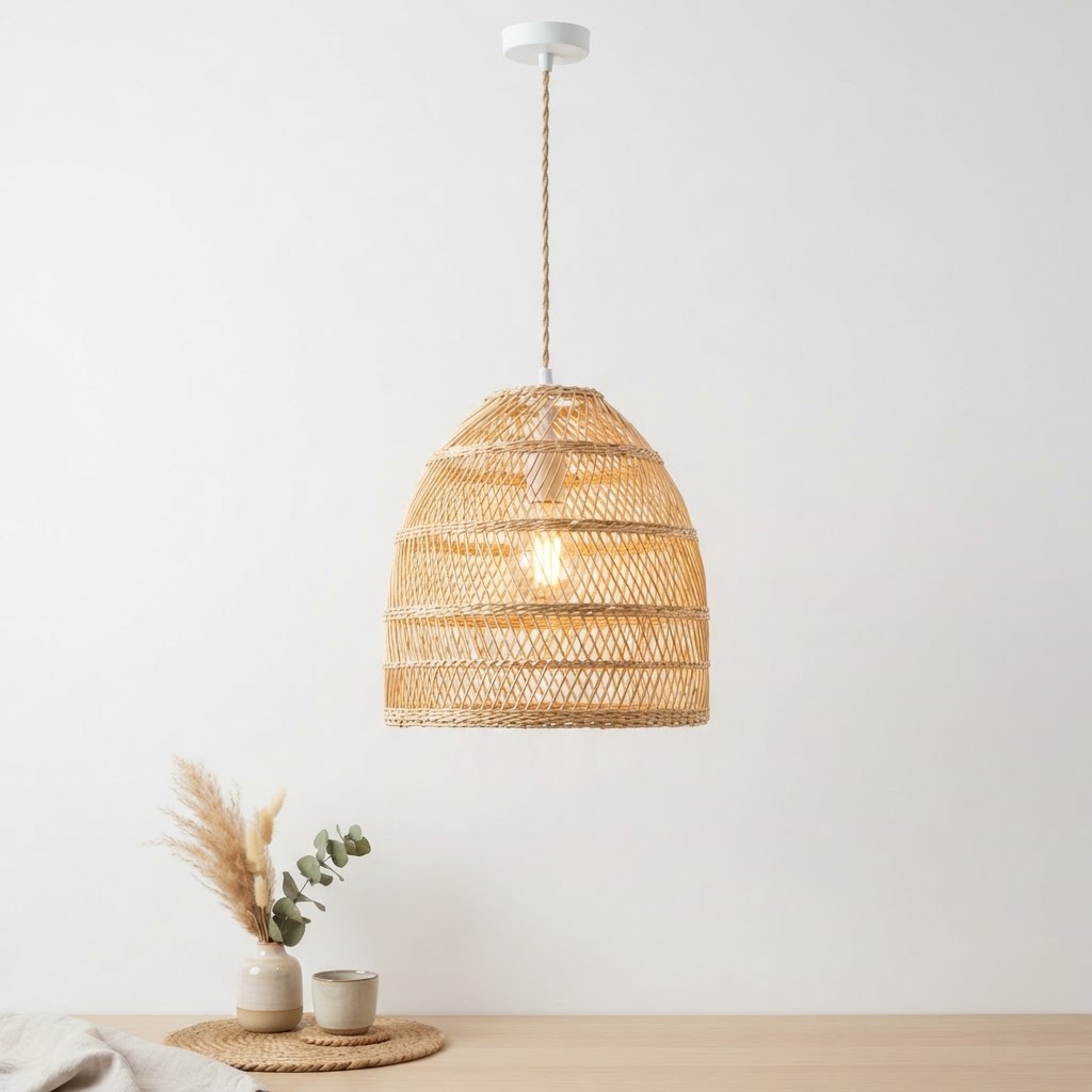 Scandinavian Natural Rattan Pendant Light