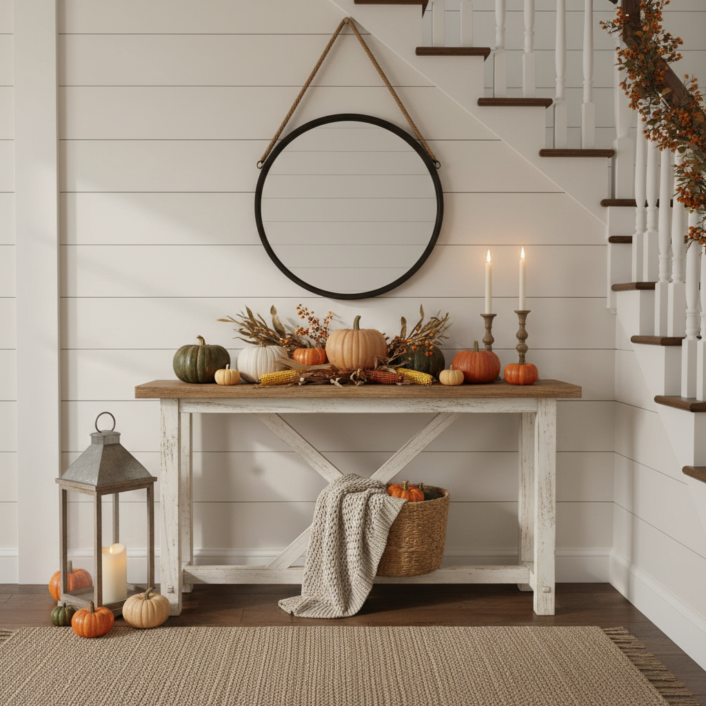 Modern Farmhouse Fall Entryway