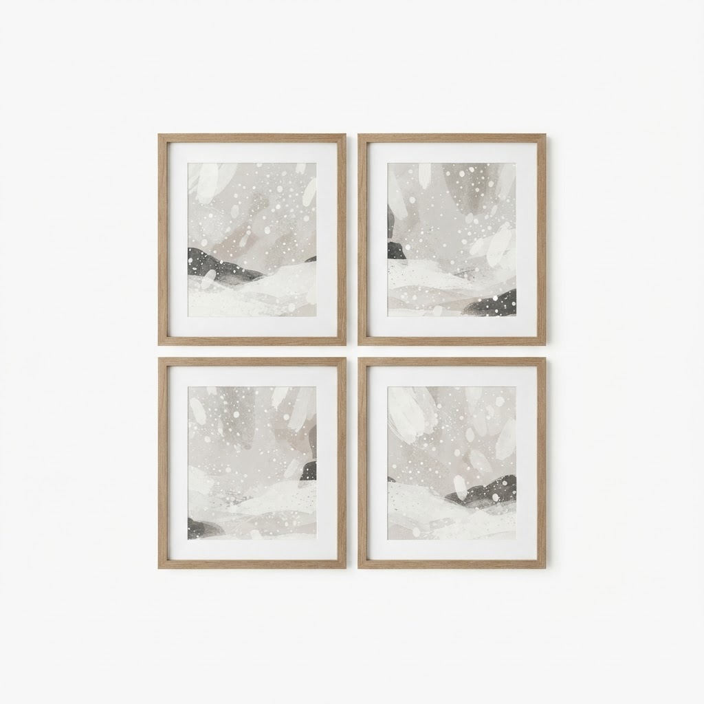 Snow-Inspired Wall Art Print Set
