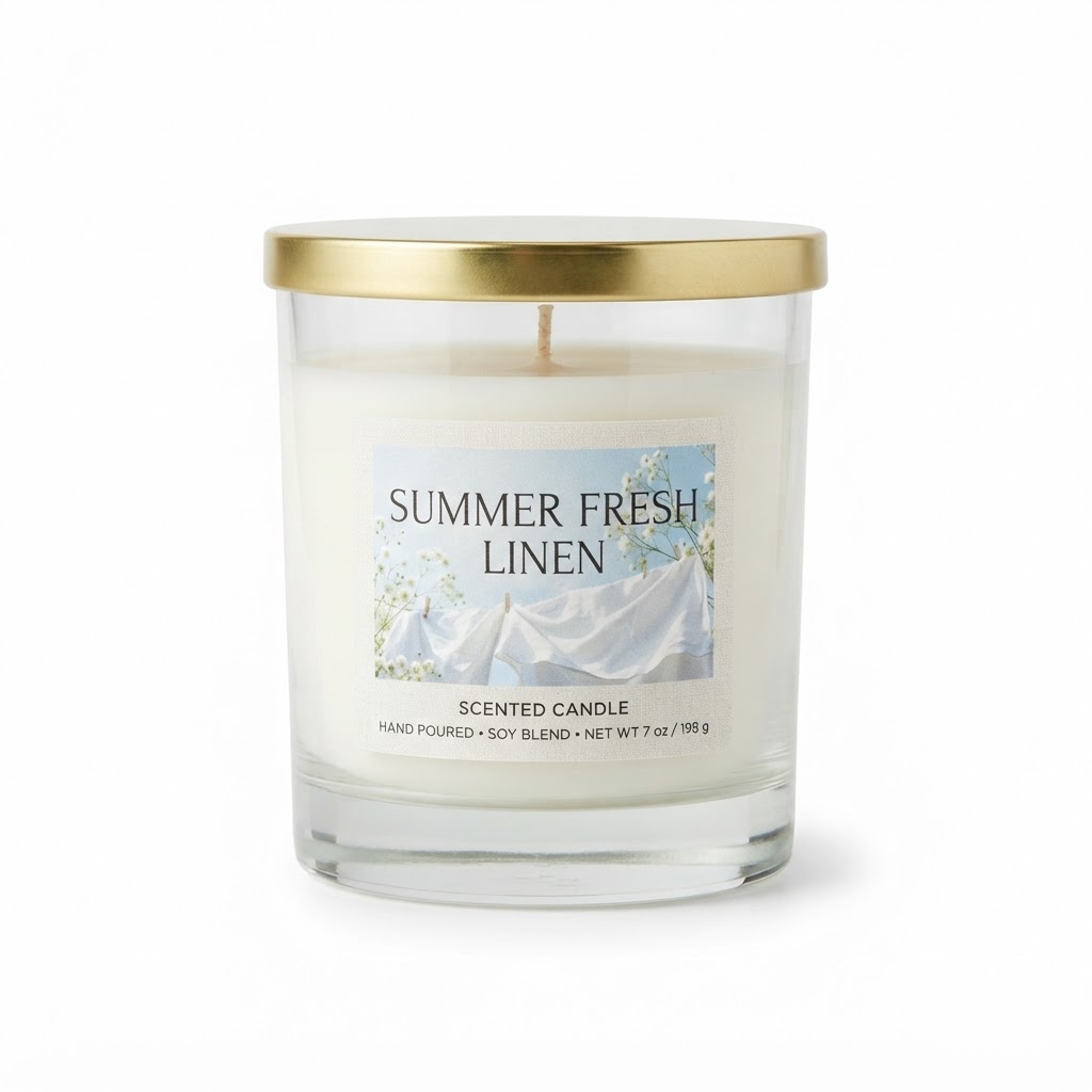 Summer Fresh Linen Scented Candle