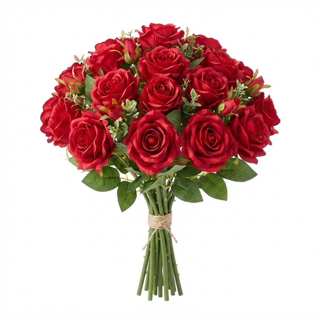 Artificial Silk Red Rose Bouquet