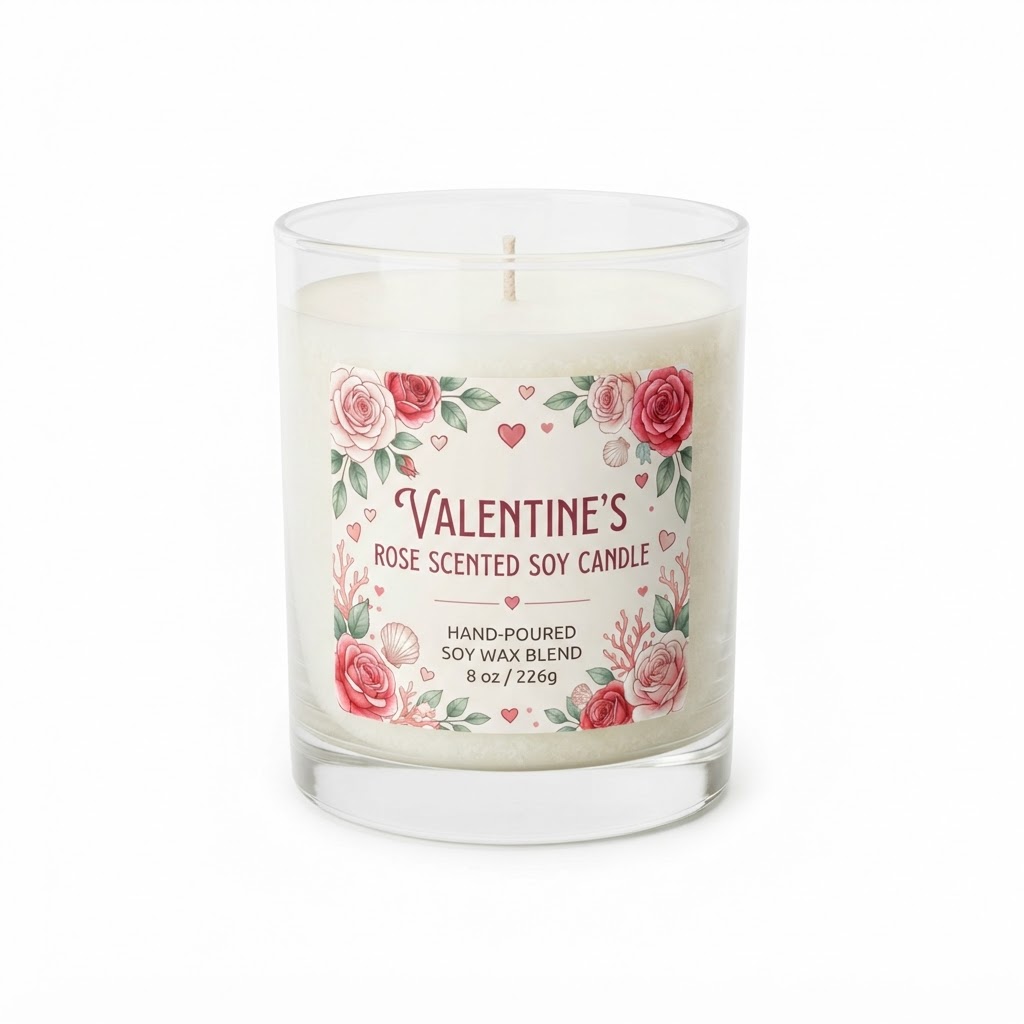 Valentine's Rose Scented Soy Candle