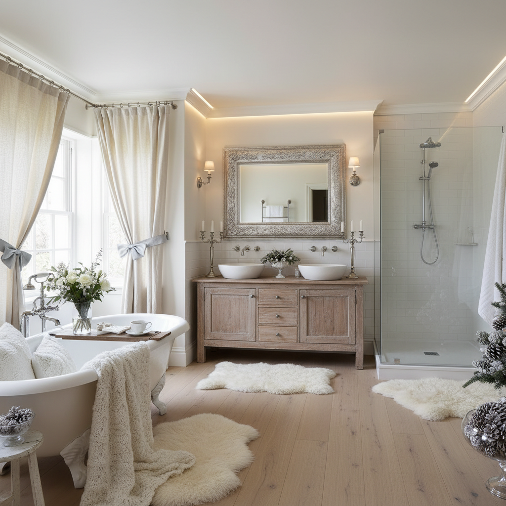 Cottagecore Winter Master Bathroom