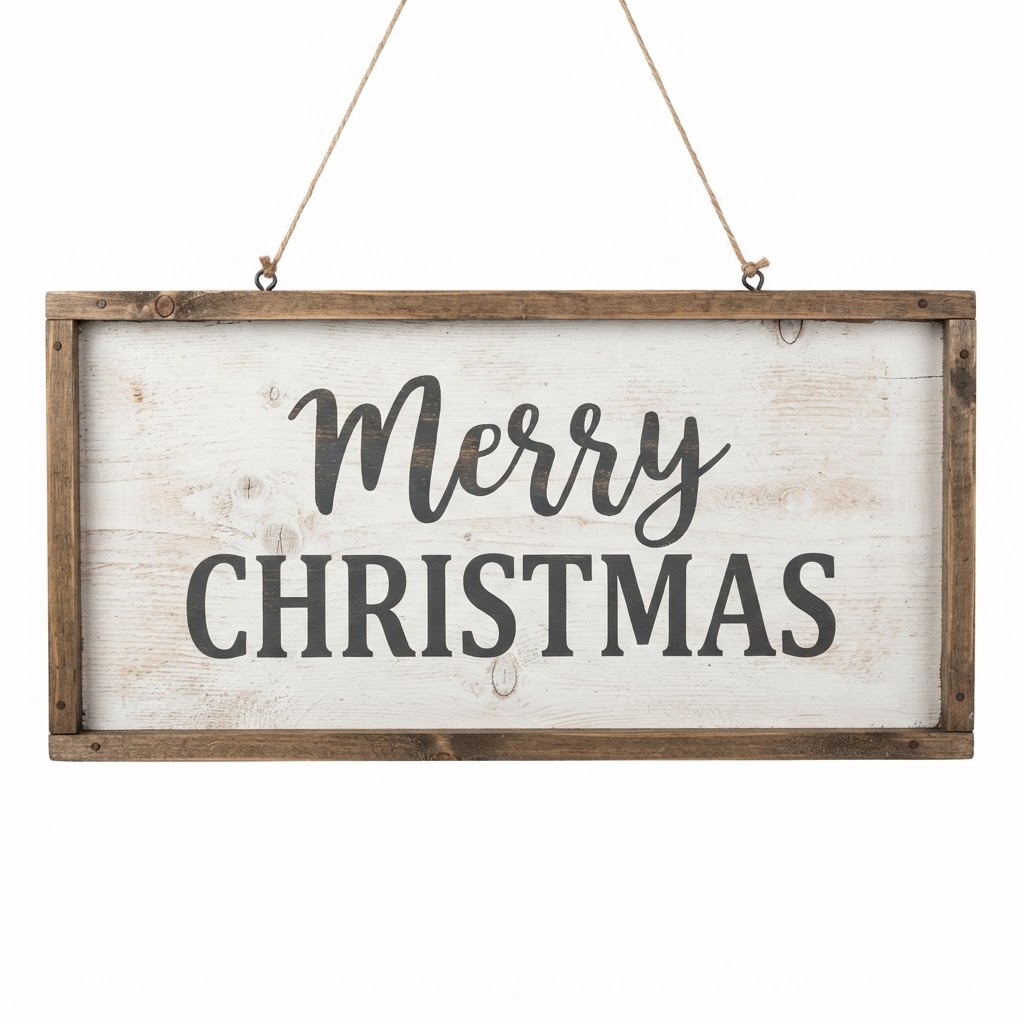 Wooden Merry Christmas Sign