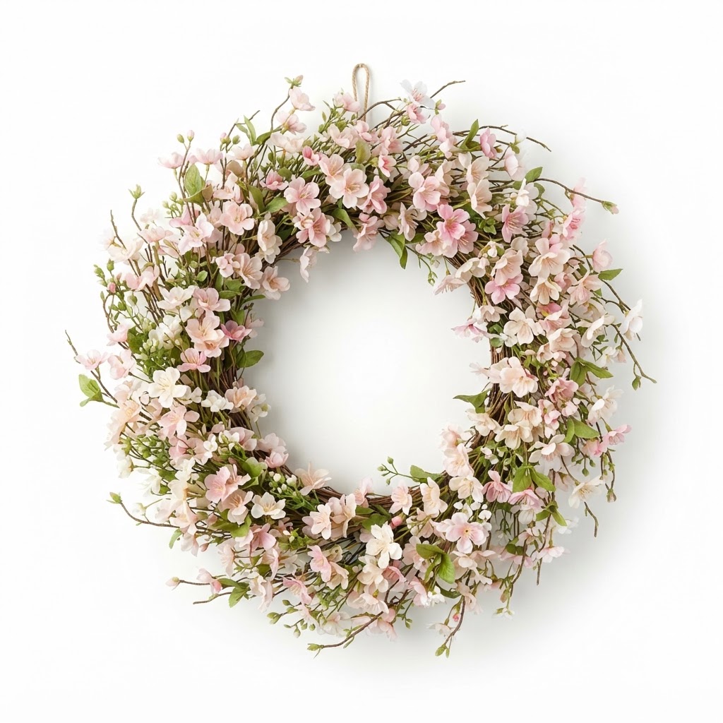 Artificial Spring Blossom Wreath
