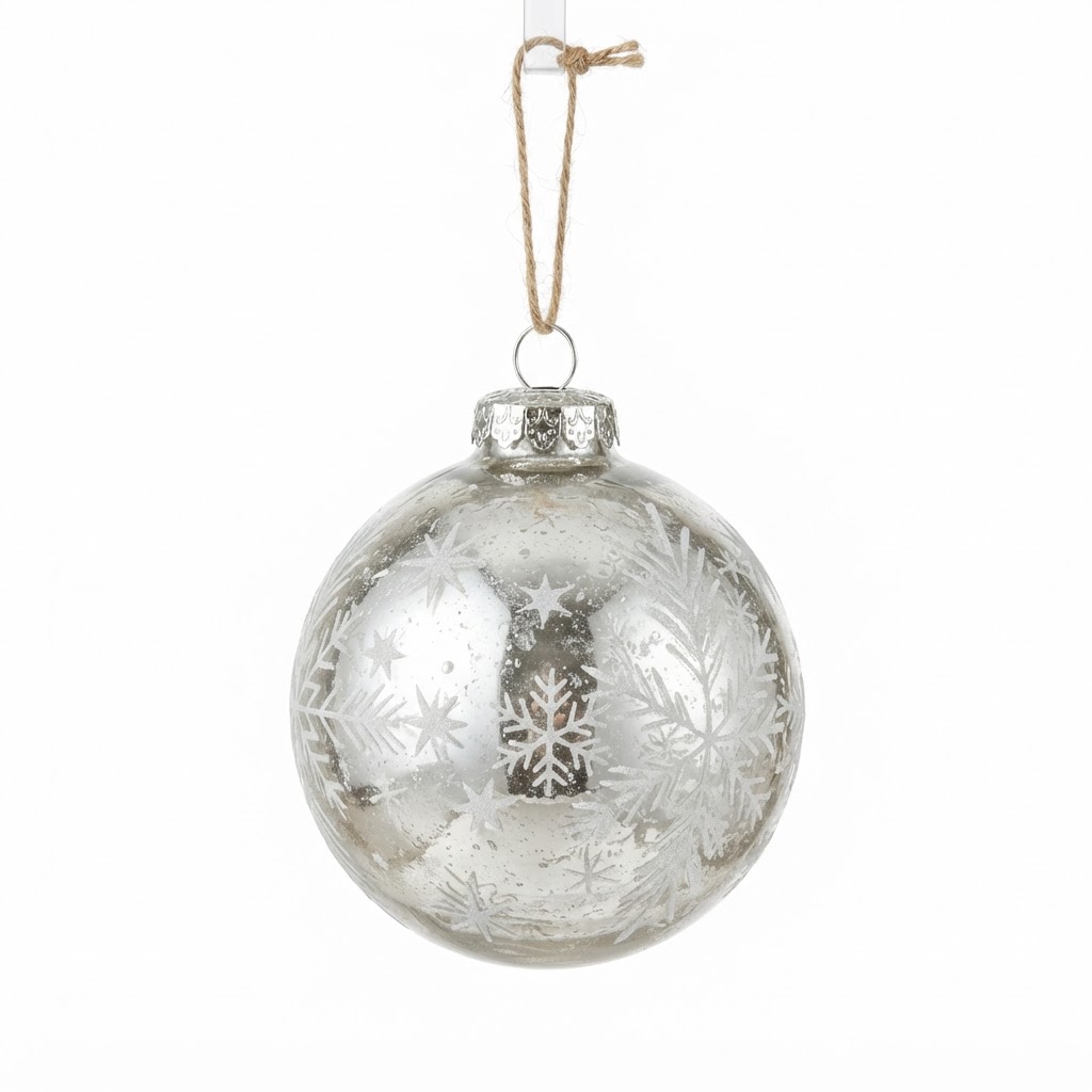 winter silver glass ornaments