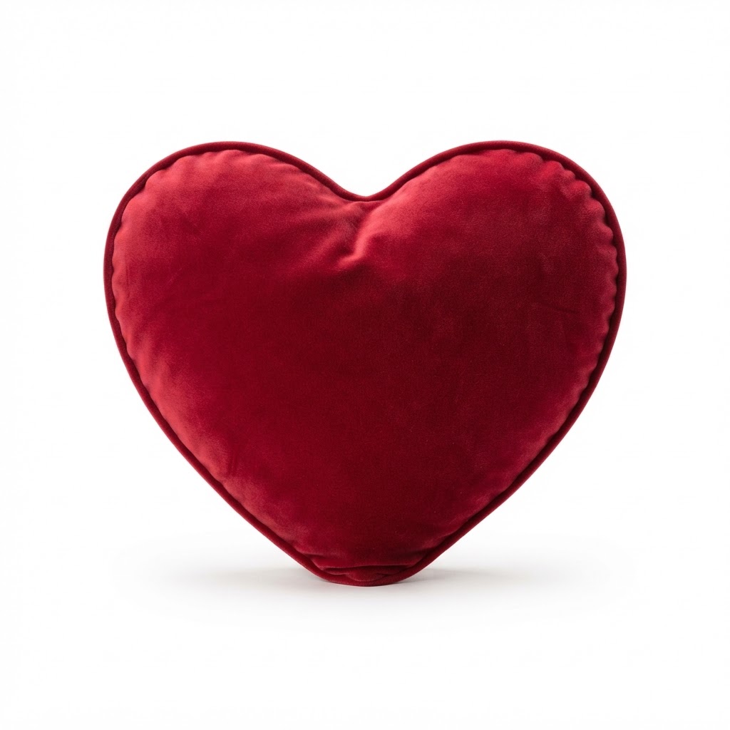 Velvet Heart Shaped Throw Pillow