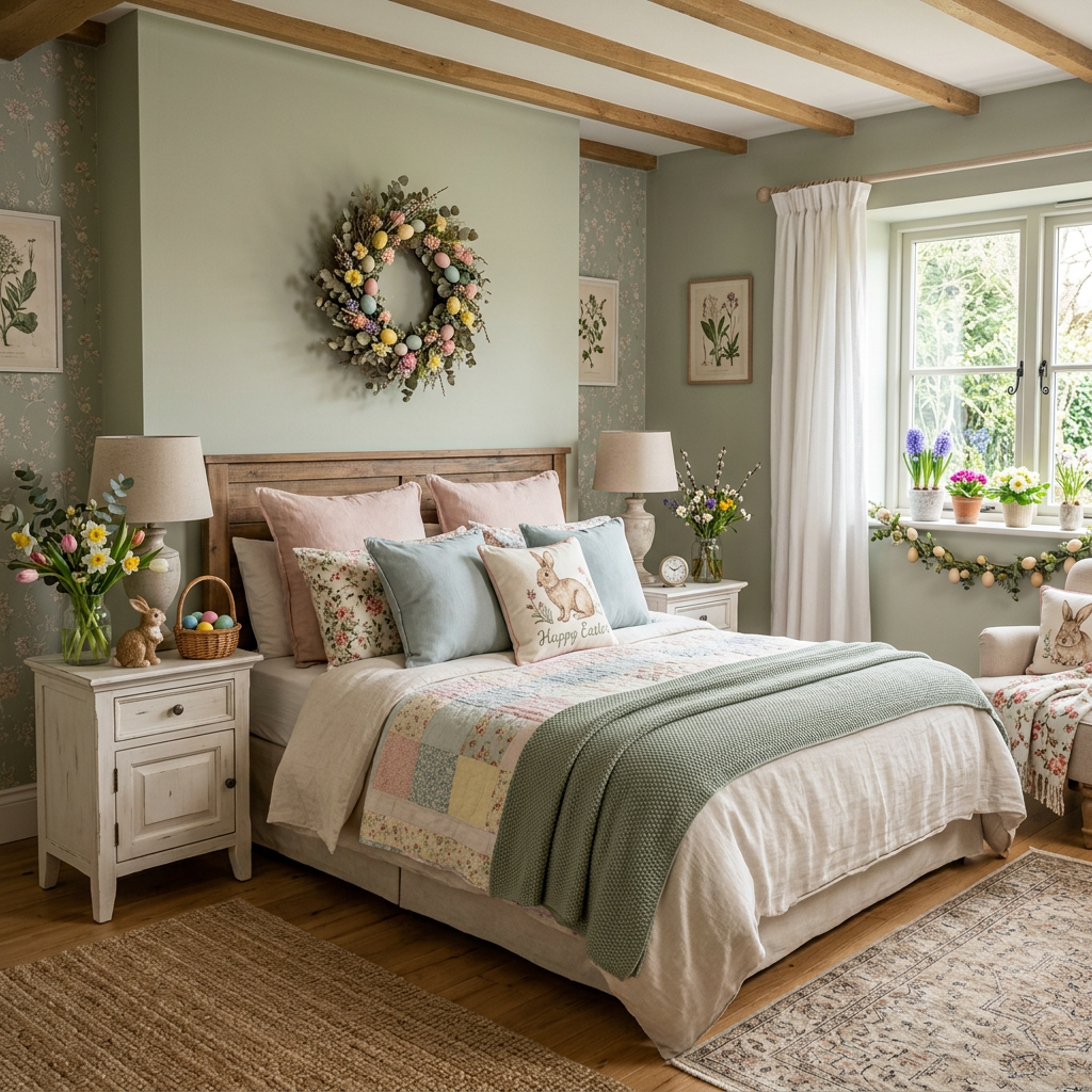 Cottagecore Easter Master Bedroom