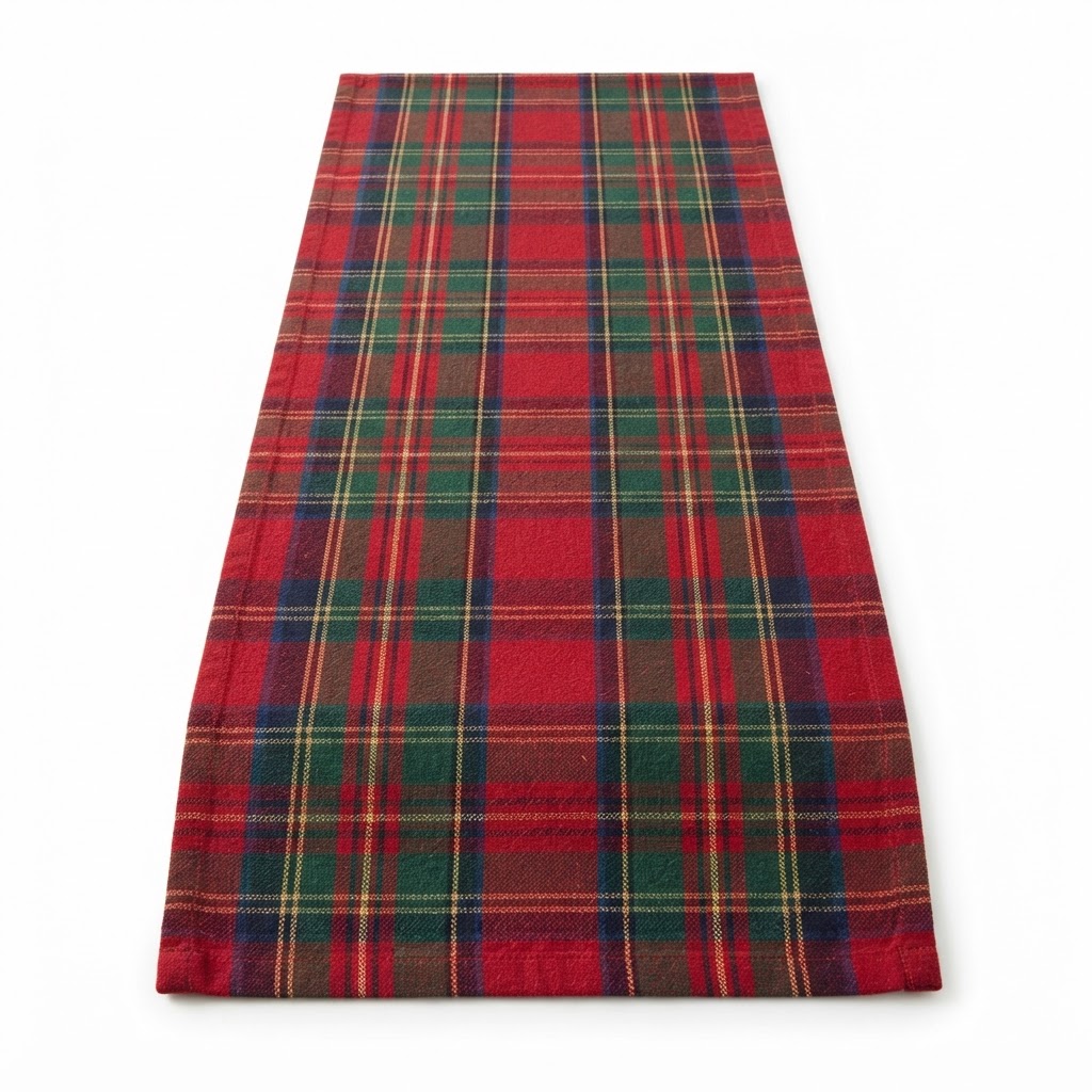 Plaid Red and Green Table Runner