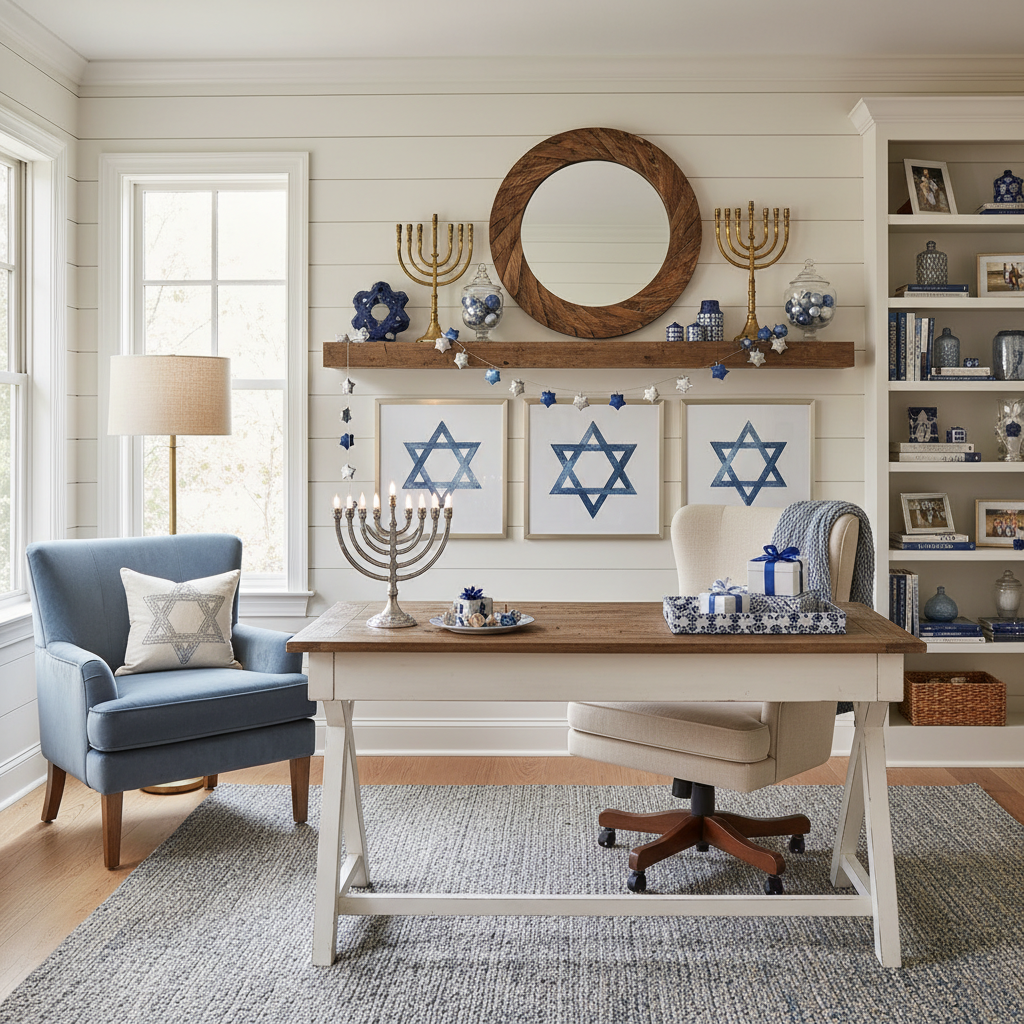 Modern Farmhouse Hanukkah Home Office