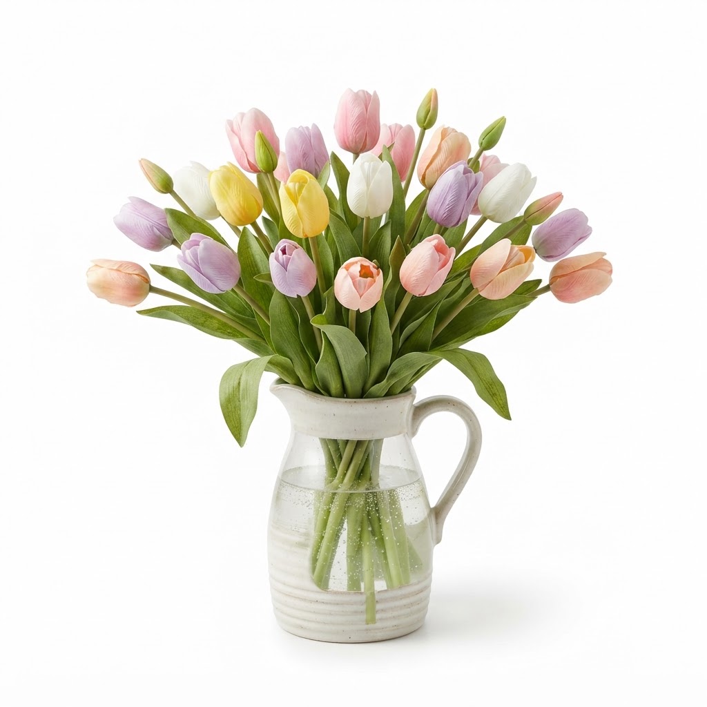 Faux Tulip Floral Arrangement