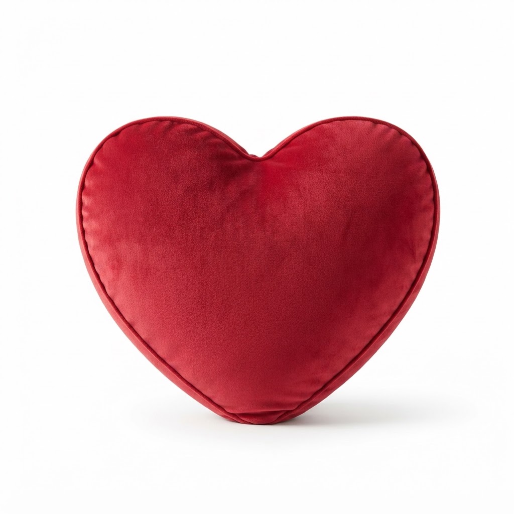 Transitional Velvet Heart-Shaped Accent Pillow