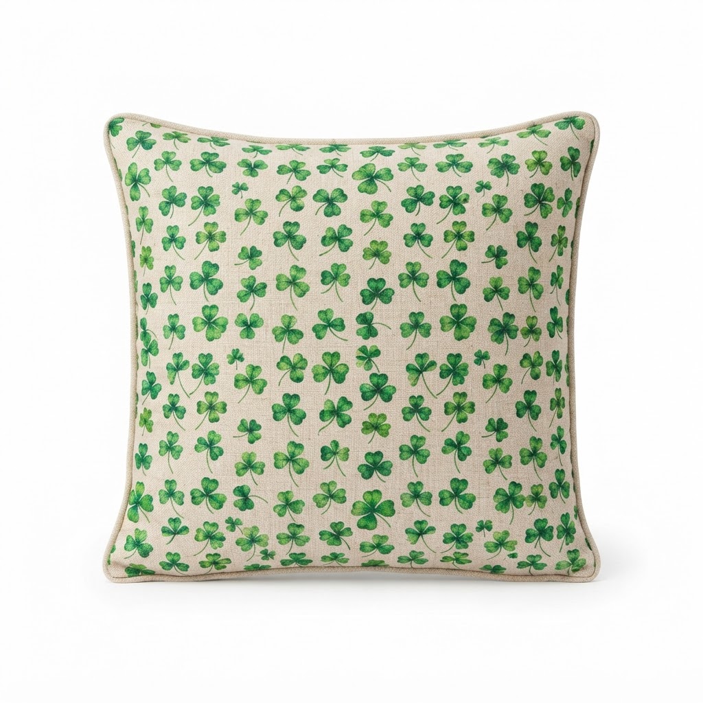 core Shamrocks Pattern Throw Pillow