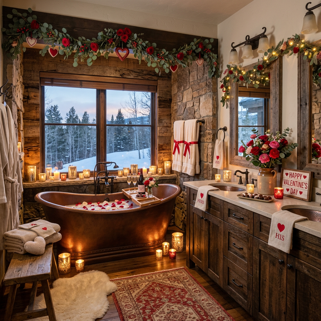 Rustic Valentine's Day Master Bathroom