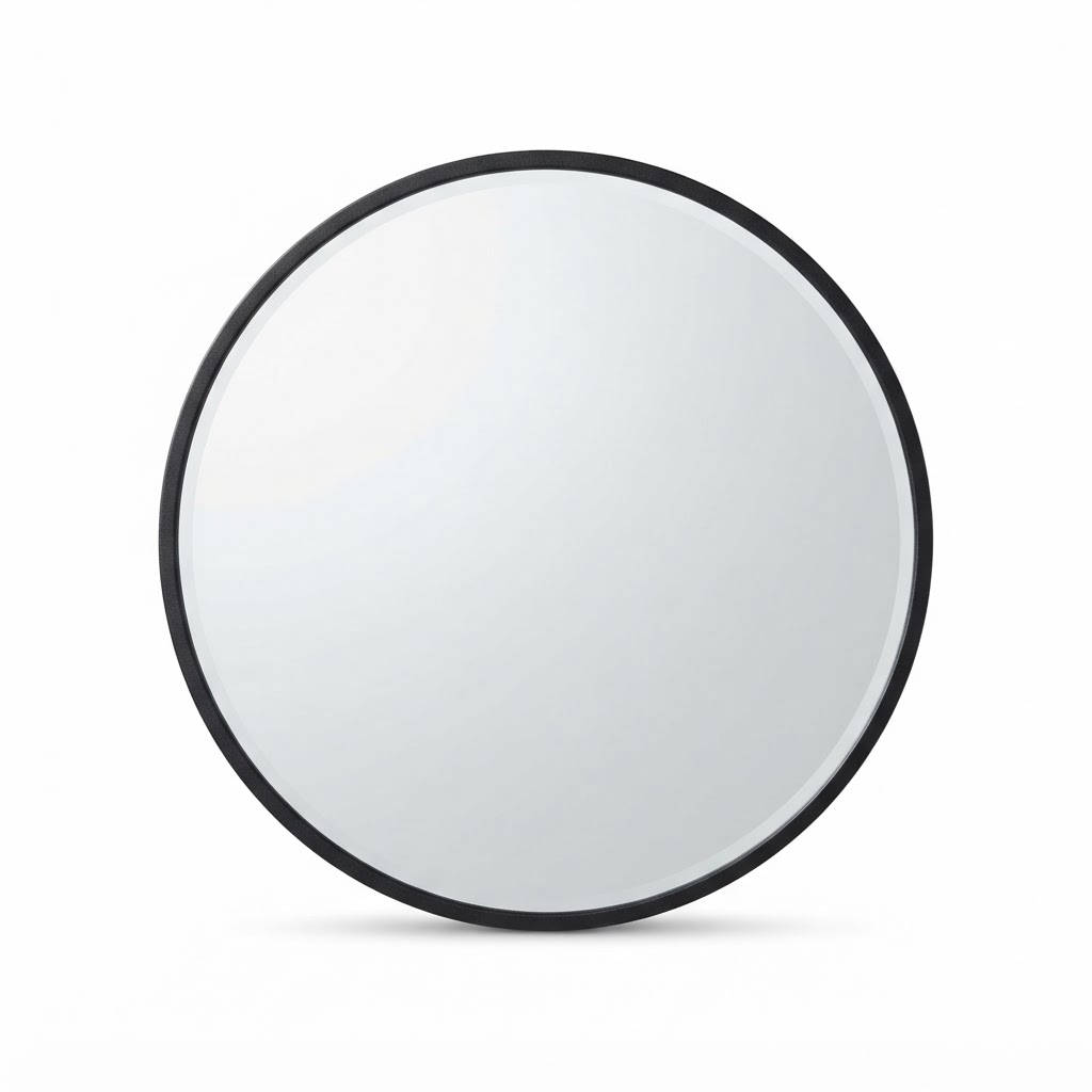 Matte Black Round Wall Mirror