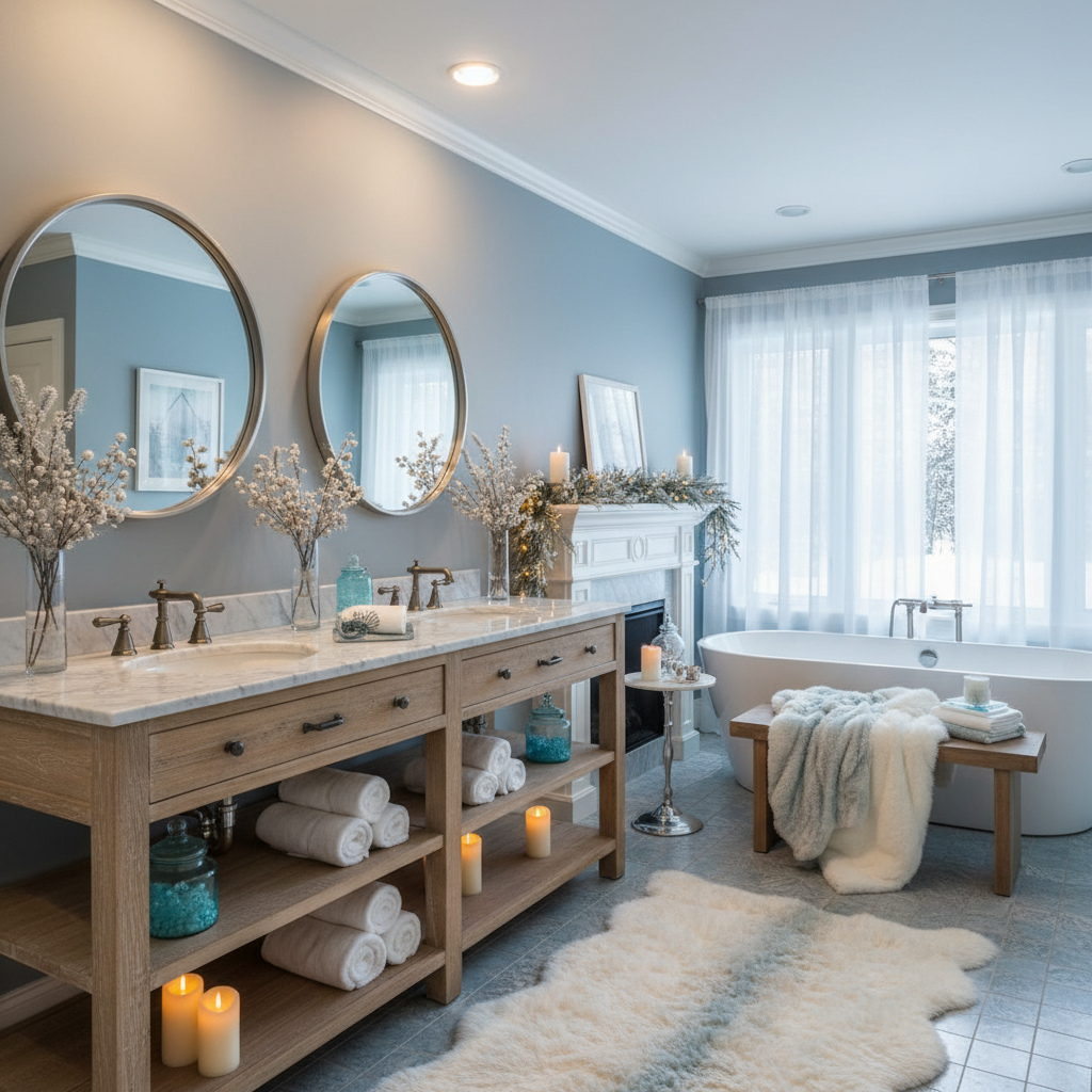 Transitional Winter Master Bathroom