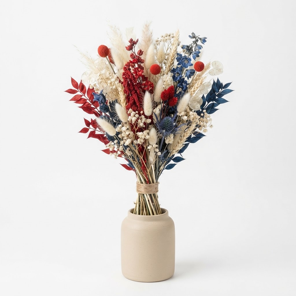 Red, White, and Blue Dried Floral Bouquet