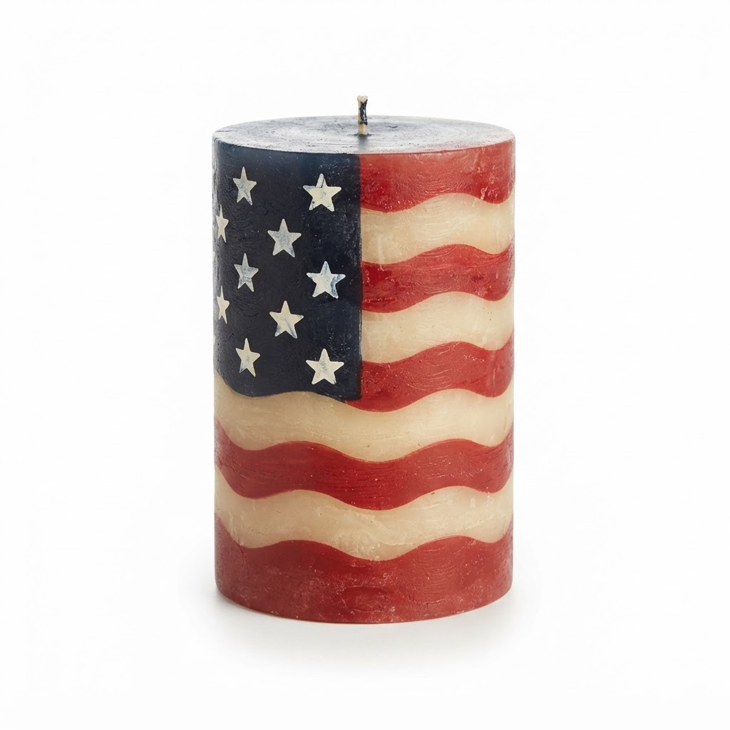 Patriotic Vanilla Scented Pillar Candle