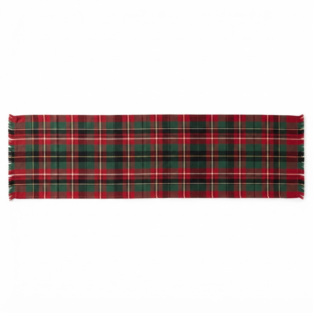 Classic Red and Green Plaid Table Runner