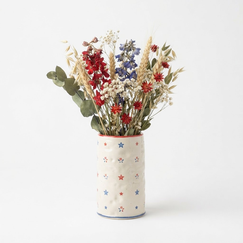 Ceramic Vase with Dried Florals