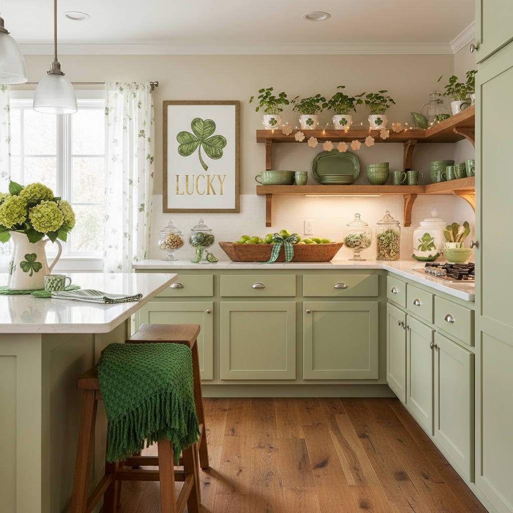 Transitional St. Patrick's Day Kitchen