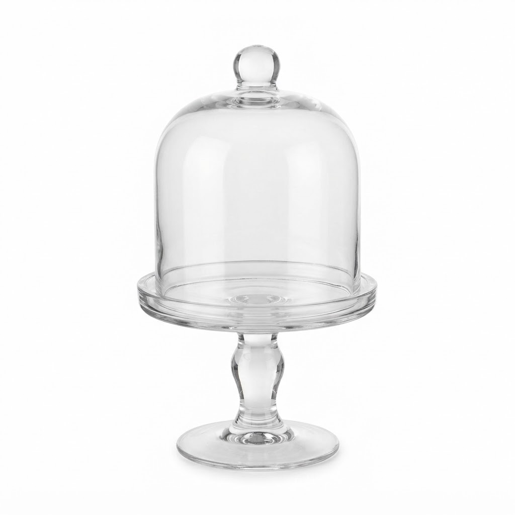 Glass Cloche with Pedestal Base
