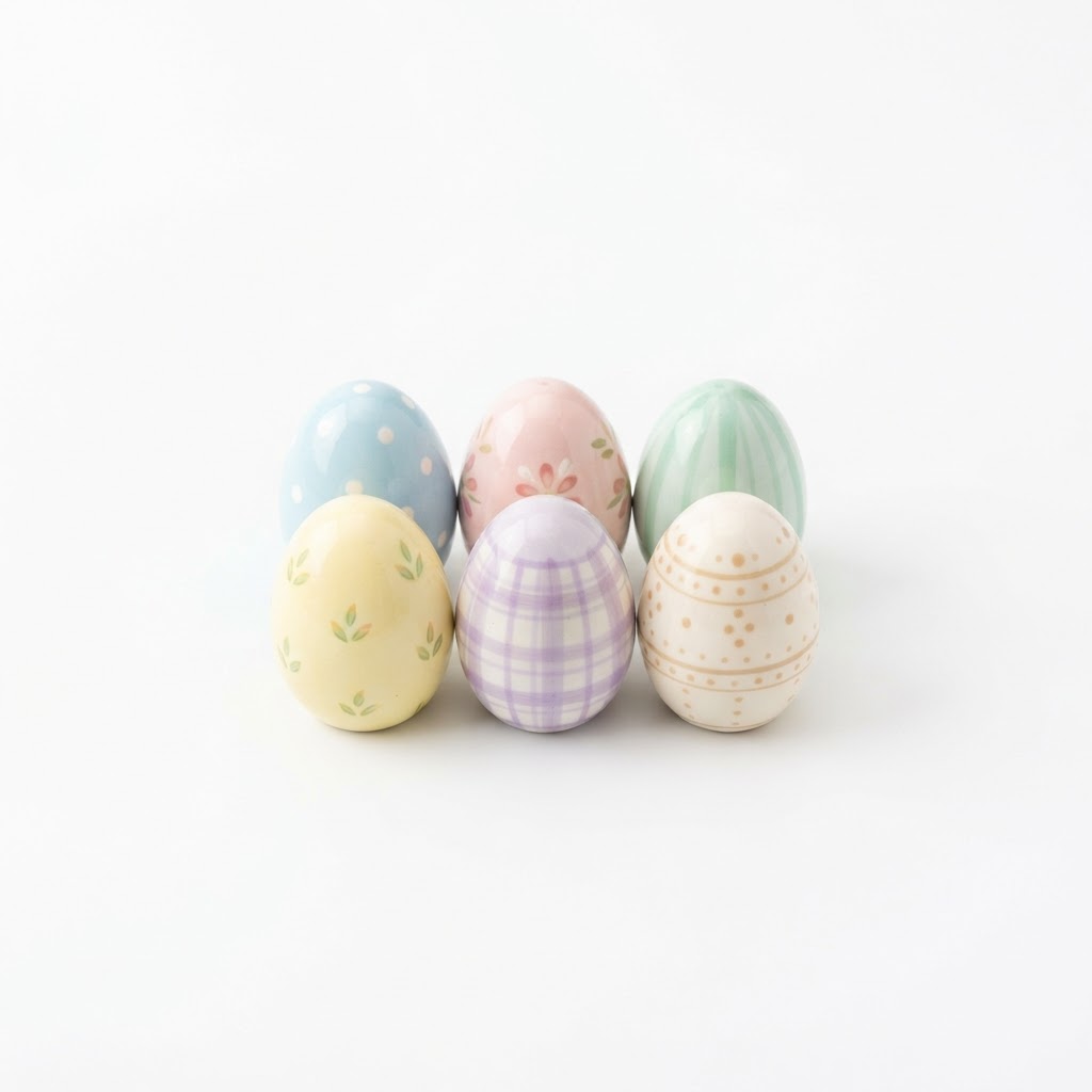 Pastel Ceramic Decorative Egg Set