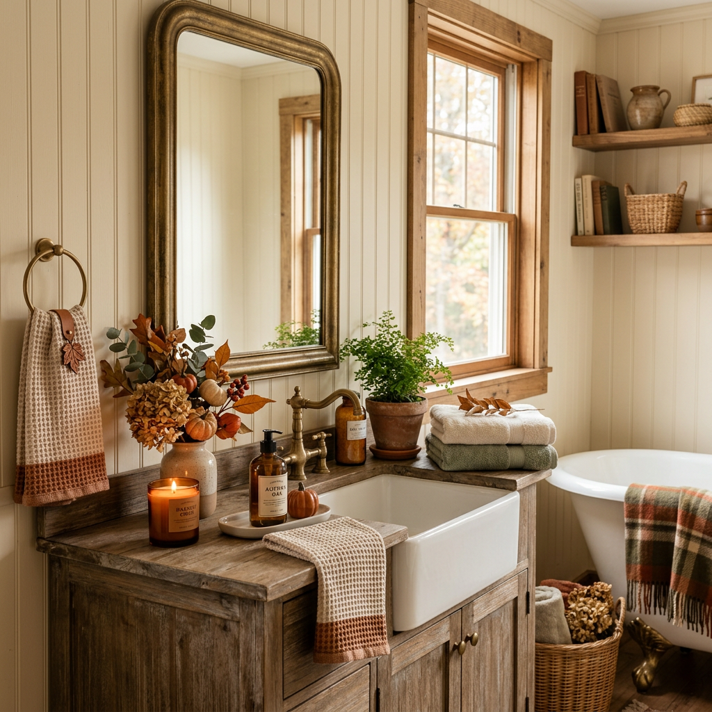 Cottagecore Fall Master Bathroom — Room Recipe