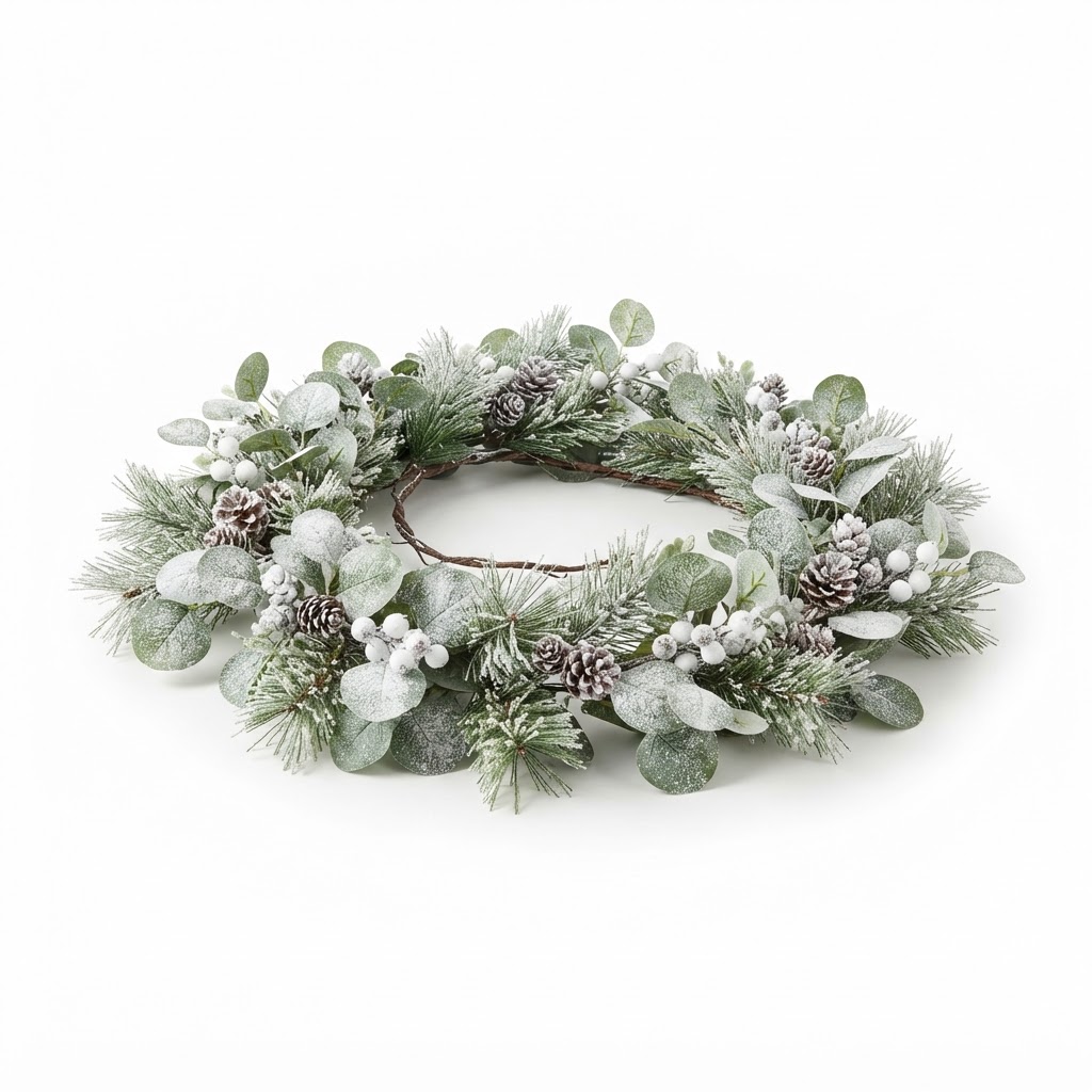 Winter Frosted Eucalyptus and Pine Garland