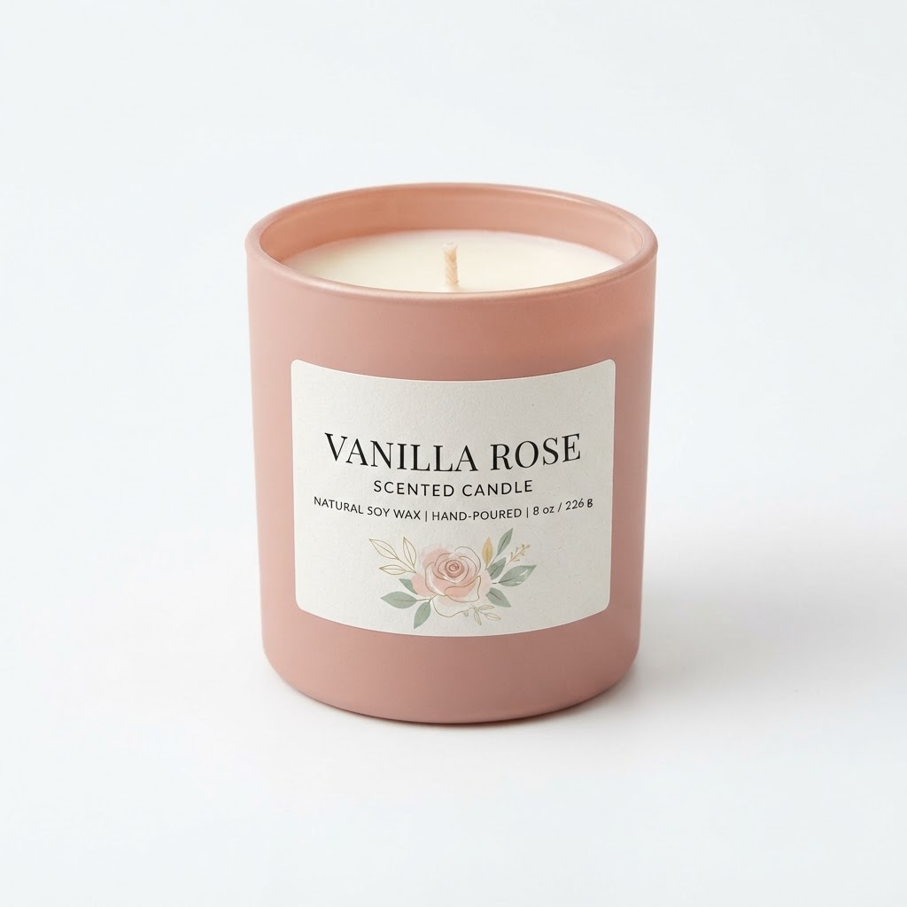 Vanilla Rose Scented Candle