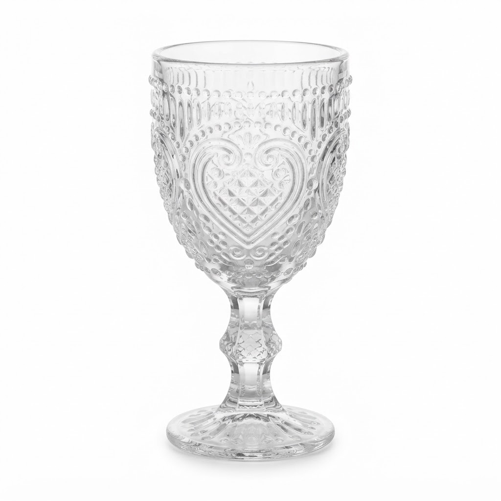 Embossed Clear Glass Goblets