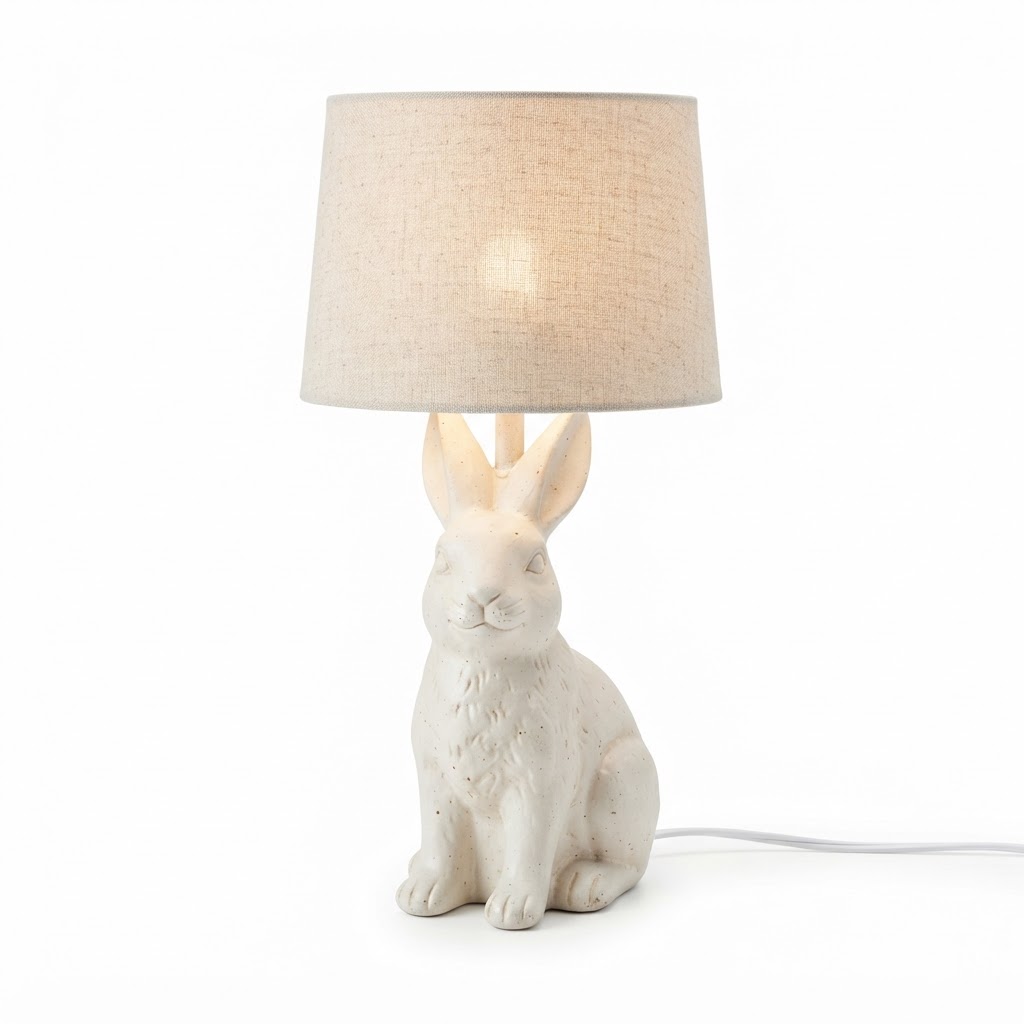 Ceramic White Bunny Lamp