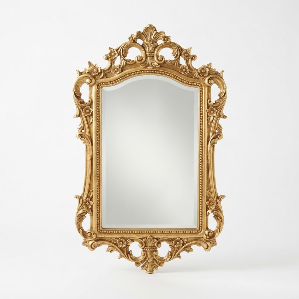 core Ornate Gold Bathroom Mirror