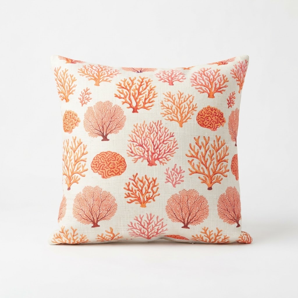 Summer Coral Pattern Accent Pillows