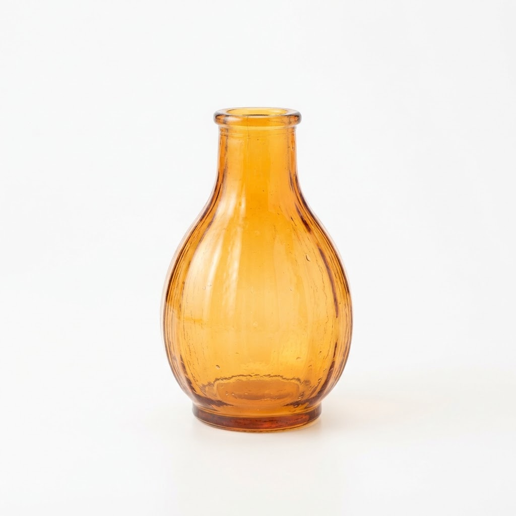Amber Glass Bud Vases