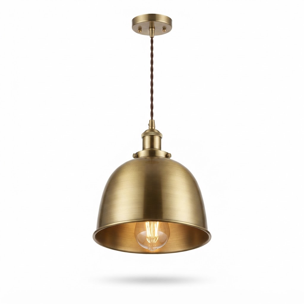 Brushed Brass Hanging Pendant Light