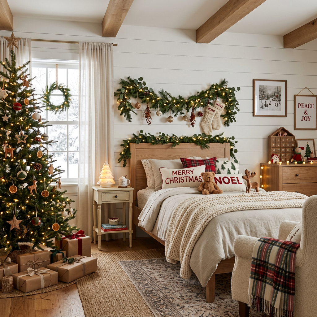 Modern Cottage Christmas Child Bedroom (Girl)