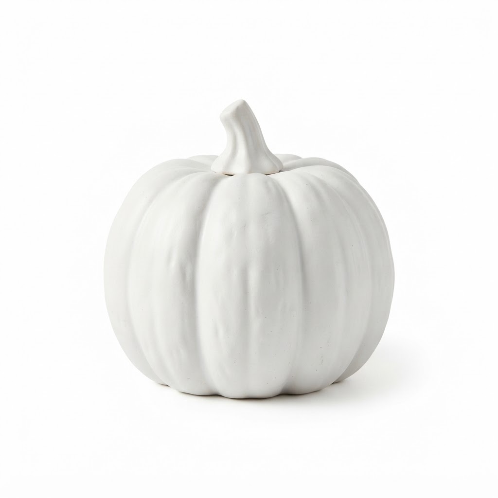 White Ceramic Decorative Pumpkins