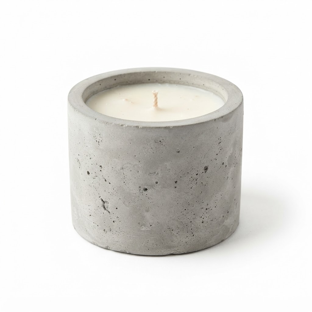 Floral Scented Soy Candle in Concrete Jar