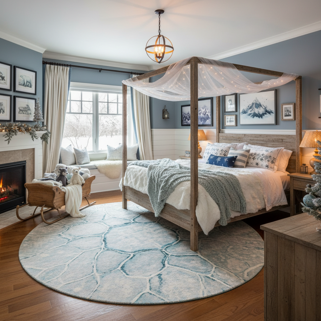 Modern Farmhouse Winter Child Bedroom (Boy)