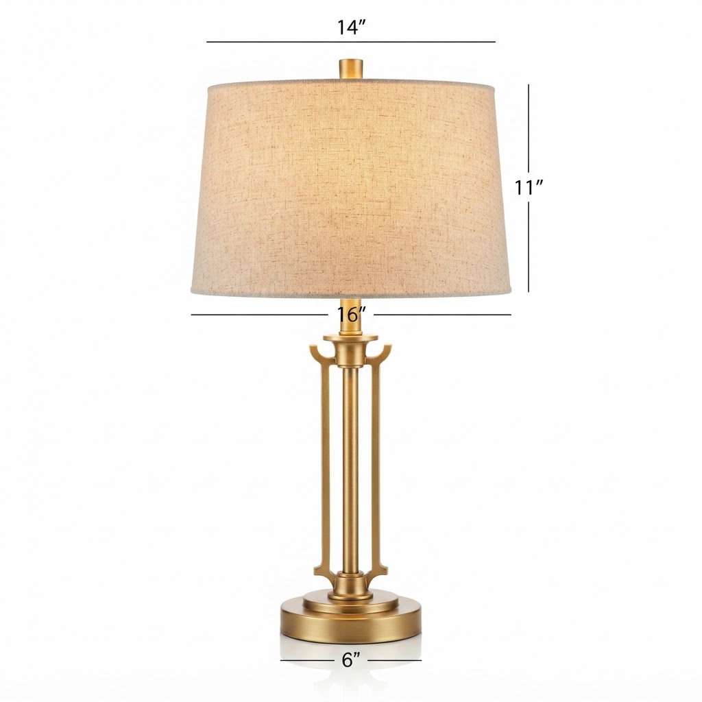 Transitional Brushed Gold Table Lamp
