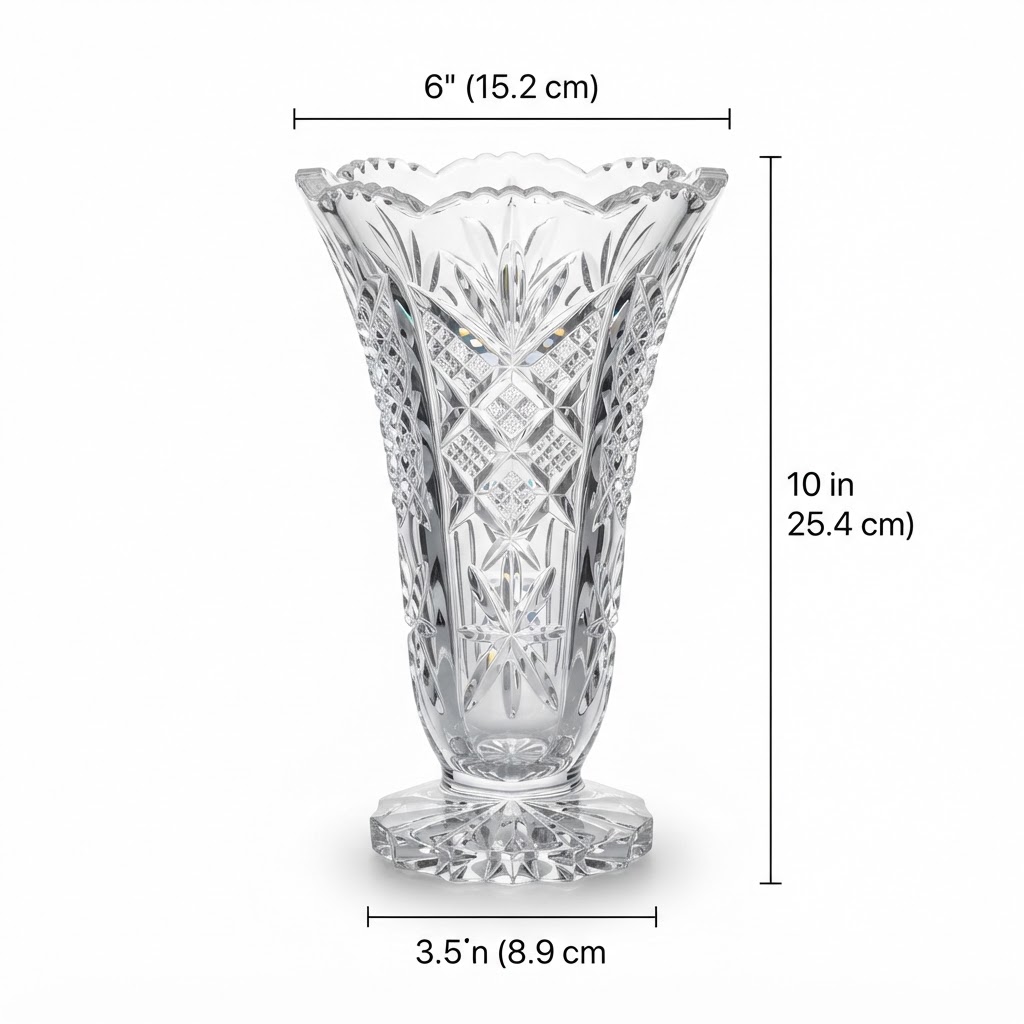 Crystal Cut Flower Vase