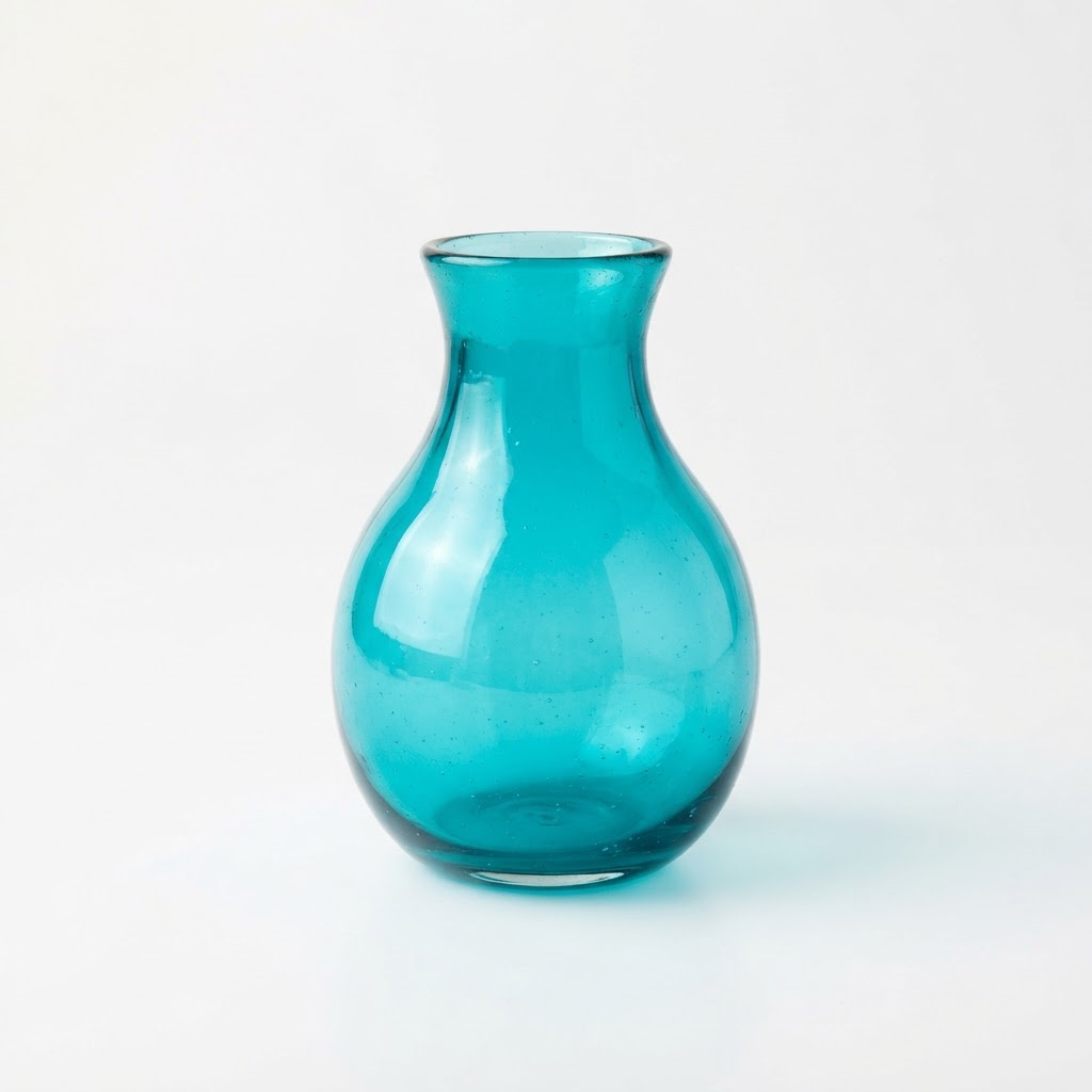 Summer Vibrant Turquoise Glass Vase