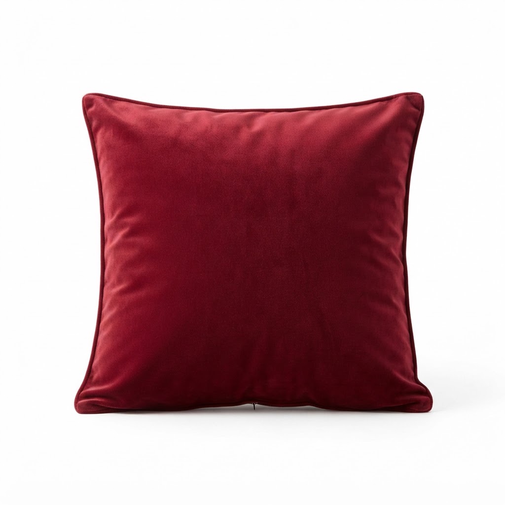 Romantic Deep Red Velvet Throw Pillow