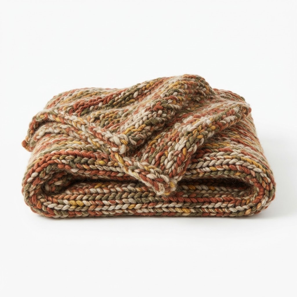 Cozy Chunky Knit Earth Tone Throw