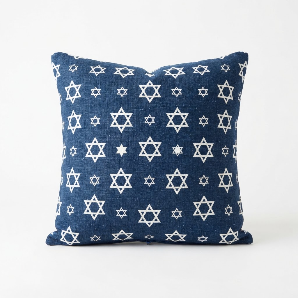 Blue and White Star Accent Pillows