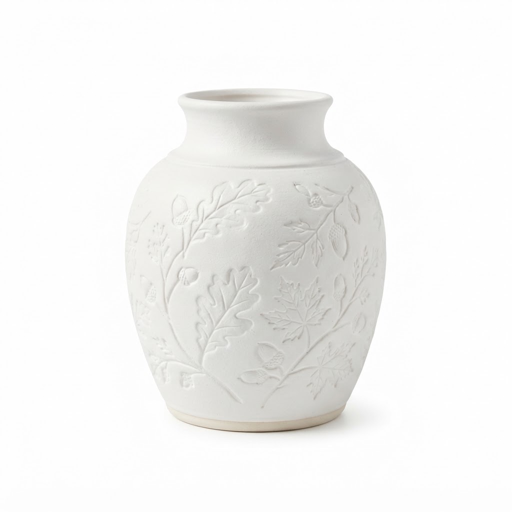 White Ceramic Botanical Vase