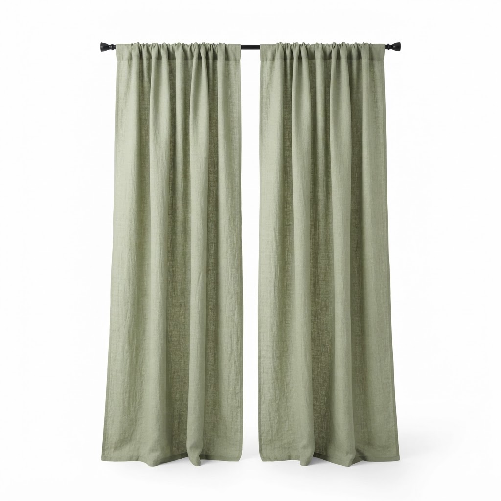 Sage Linen Curtain Panels