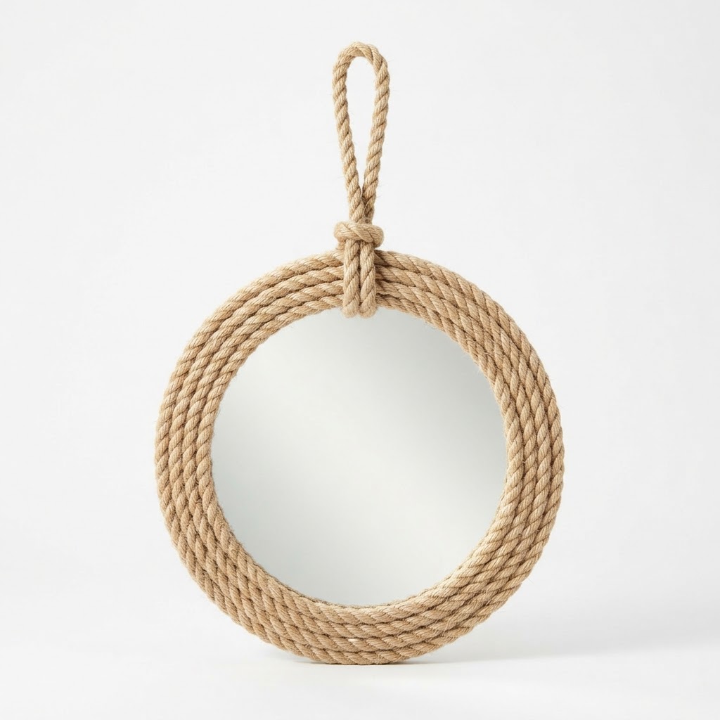 Natural Rope Round Mirror