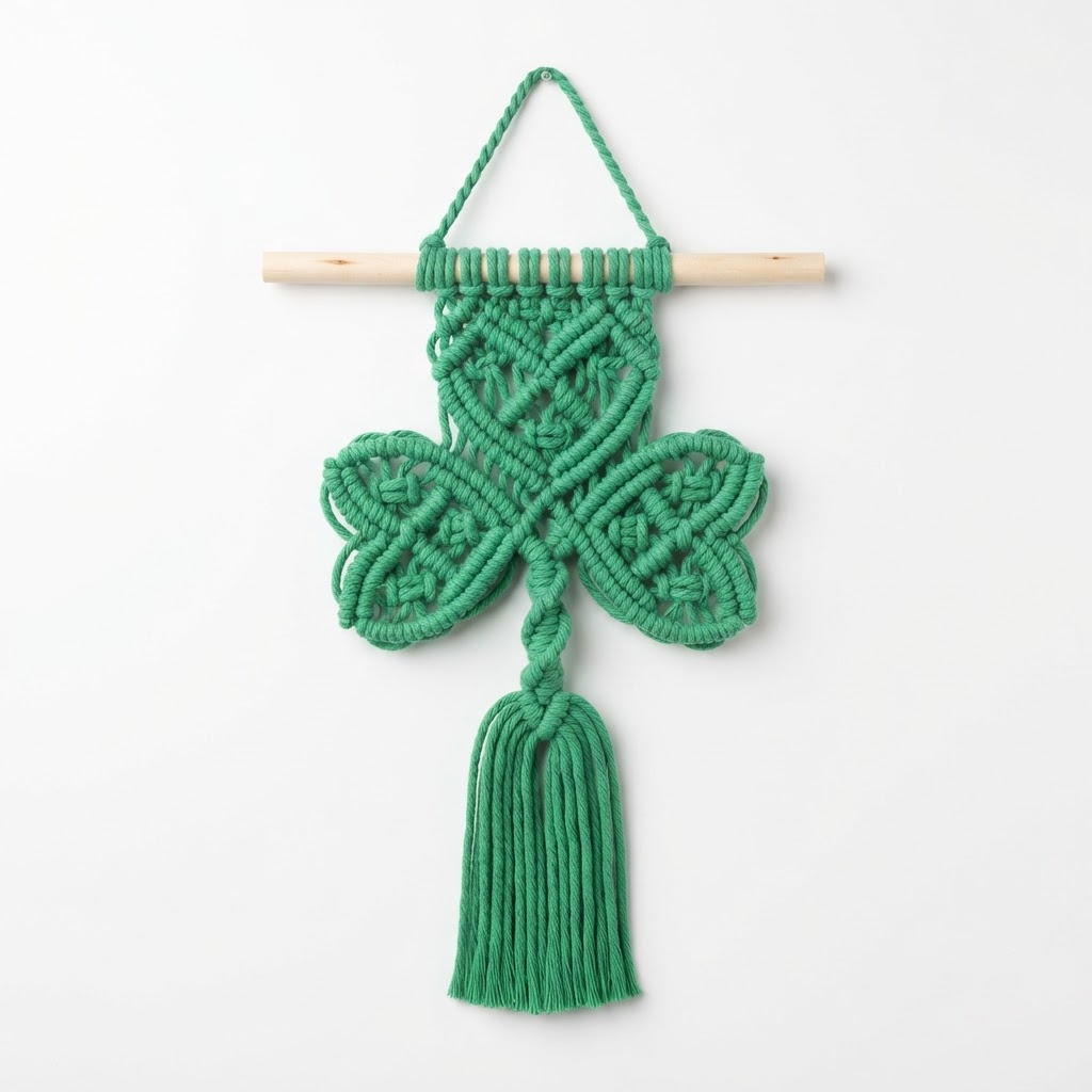 Macrame Shamrock Wall Hanging